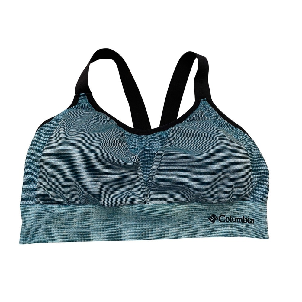 Columbia Sportswear Bra Womens XL Blue Heathered Seamless Racerback Yoga